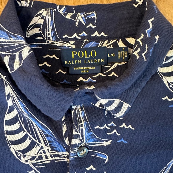 **POLO RALPH LAUREN** featherweight nautical polo SIZE LARGE - Picture 4 of 5